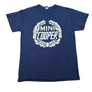 Men's Medium Mini Cooper Navy Blue Short Sleeve T-Shirt, Size Med., EUC
